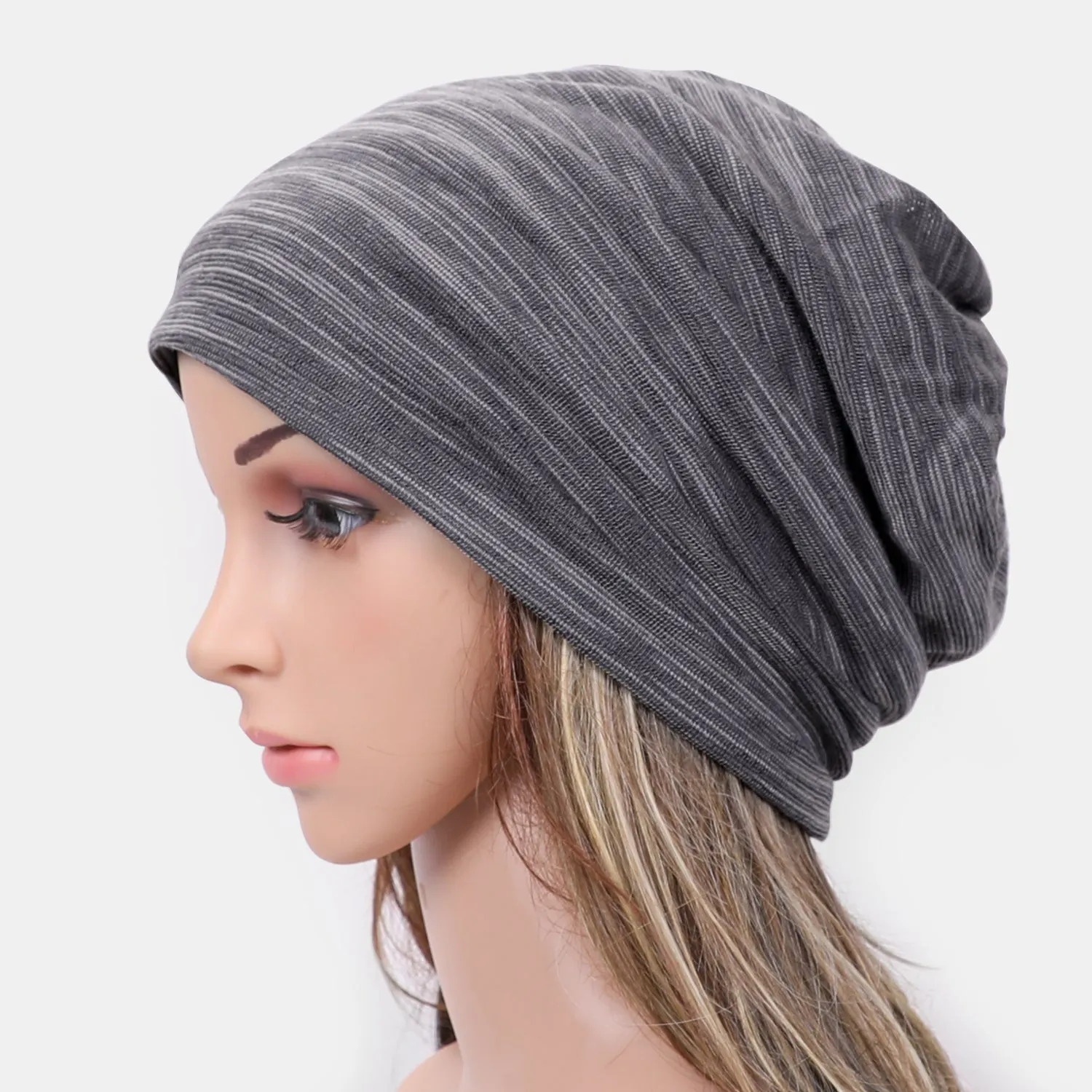 JASGOOD Fashion Soft Cotton Beanie Hat Sleep Cap for Women and Men Headwraps Fashion Slouchy Knit Beanie Sleeping Cap