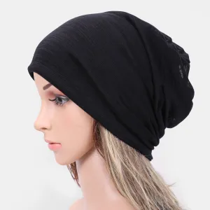 JASGOOD Fashion Soft Cotton Beanie Hat Sleep Cap for Women and Men Headwraps Fashion Slouchy Knit Beanie Sleeping Cap
