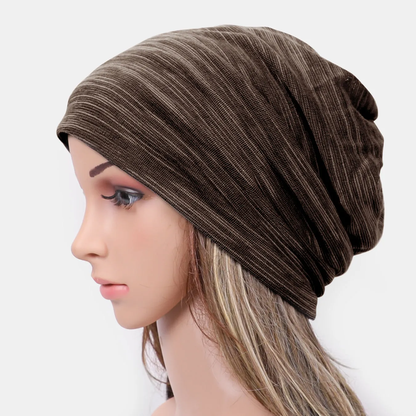 JASGOOD Fashion Soft Cotton Beanie Hat Sleep Cap for Women and Men Headwraps Fashion Slouchy Knit Beanie Sleeping Cap