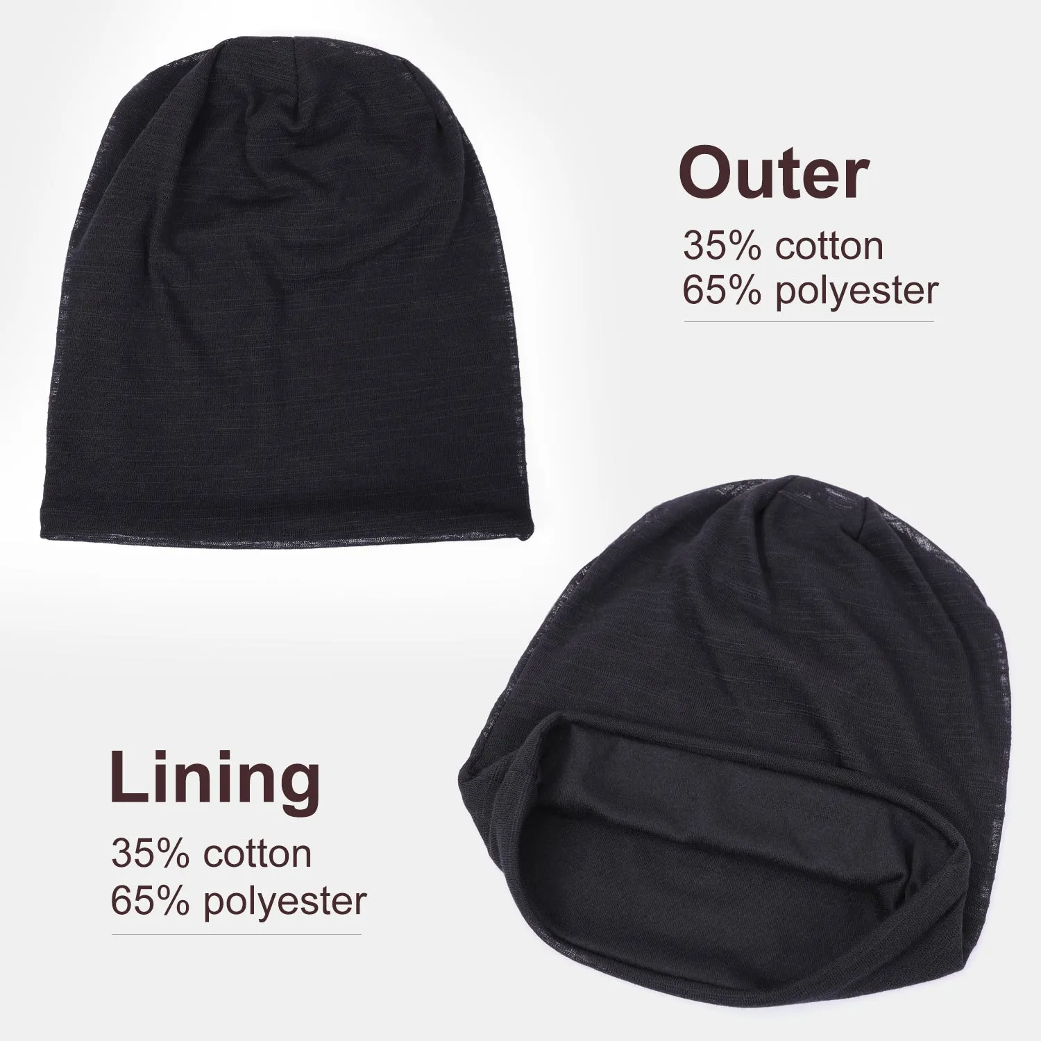 JASGOOD Fashion Soft Cotton Beanie Hat Sleep Cap for Women and Men Headwraps Fashion Slouchy Knit Beanie Sleeping Cap