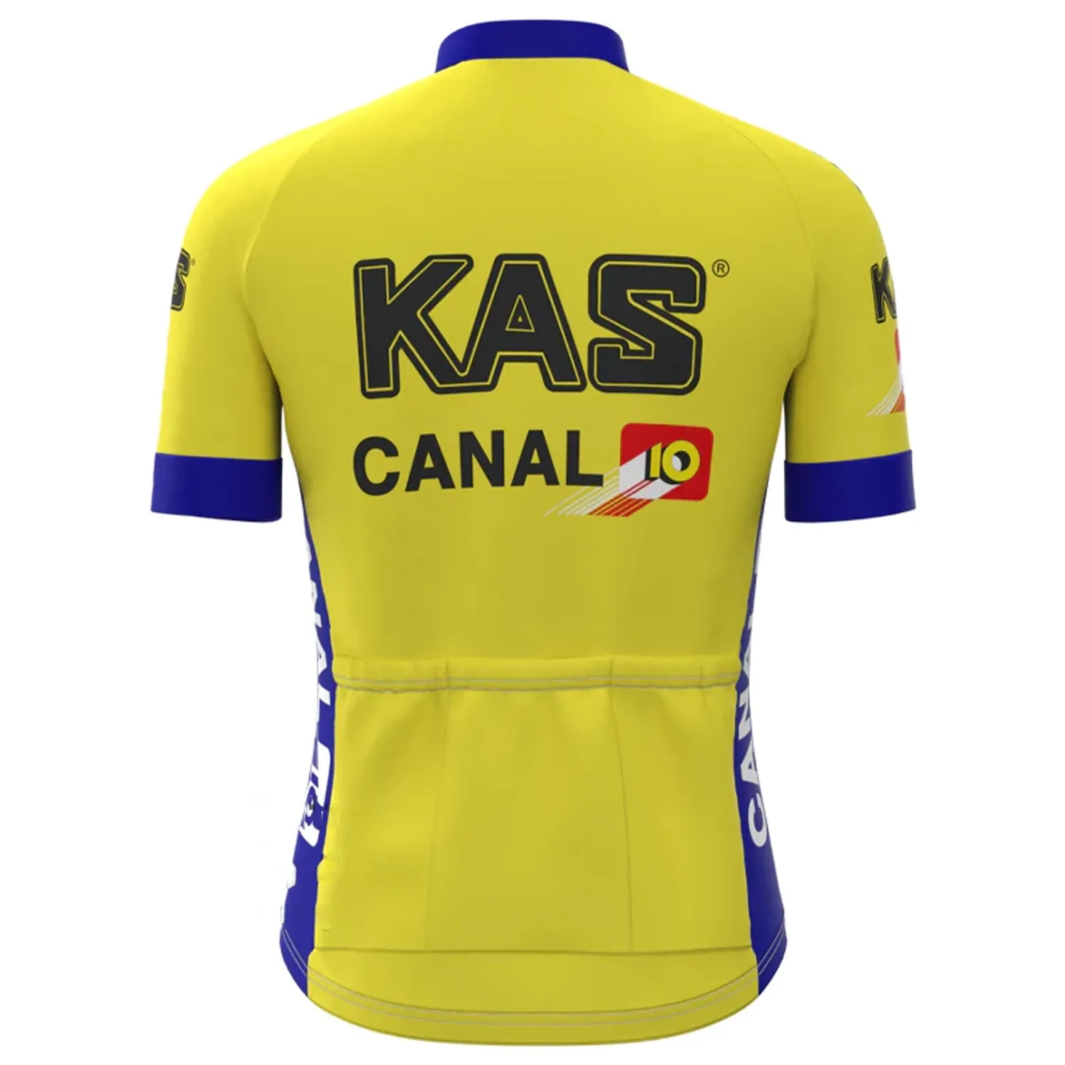 KAS Yellow Vintage Short Sleeve Cycling Jersey Top