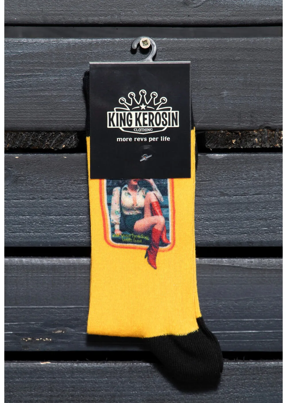 King Kerosin Mens Hot Dog Socks Yellow