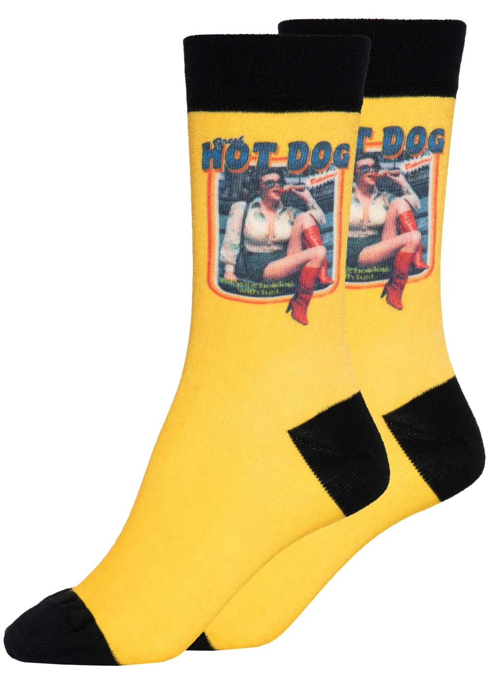 King Kerosin Mens Hot Dog Socks Yellow