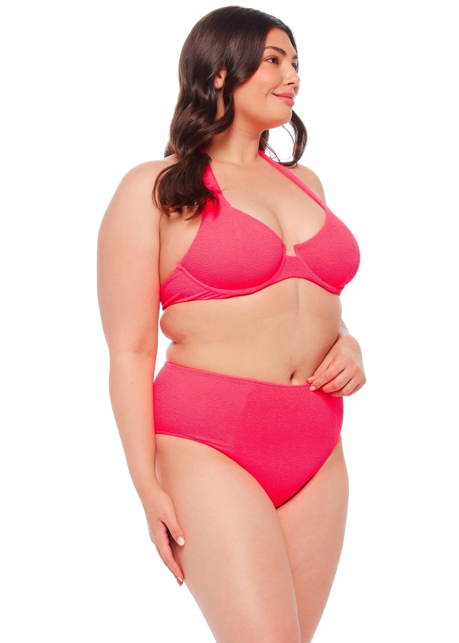 Laguna High Waist Bikini Bottom - Zinnia Pink