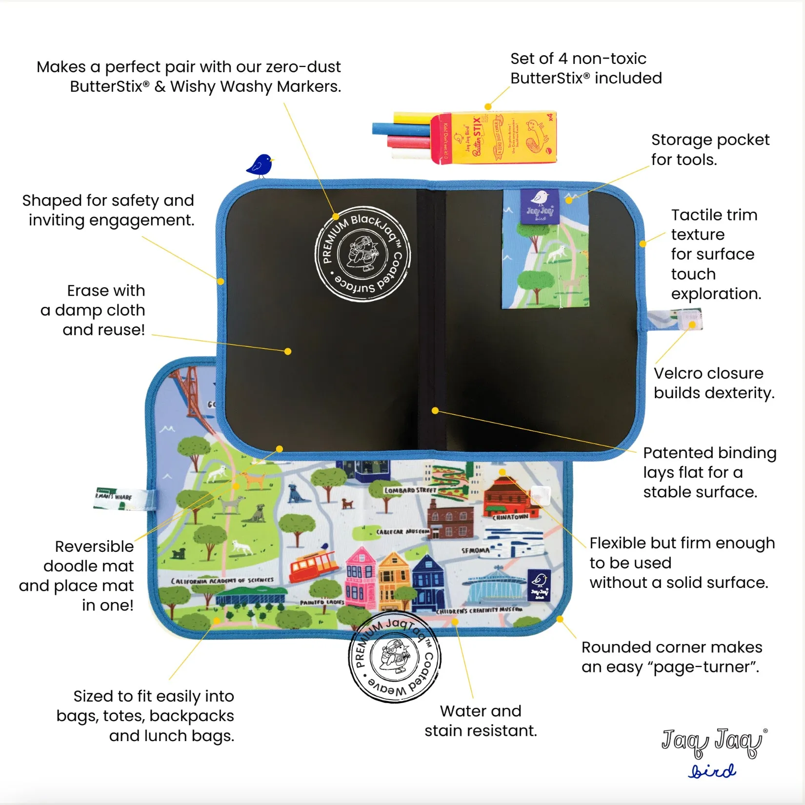 London Dry Erase Wipe Fold   Go  Place Mat  and Chalk Mat