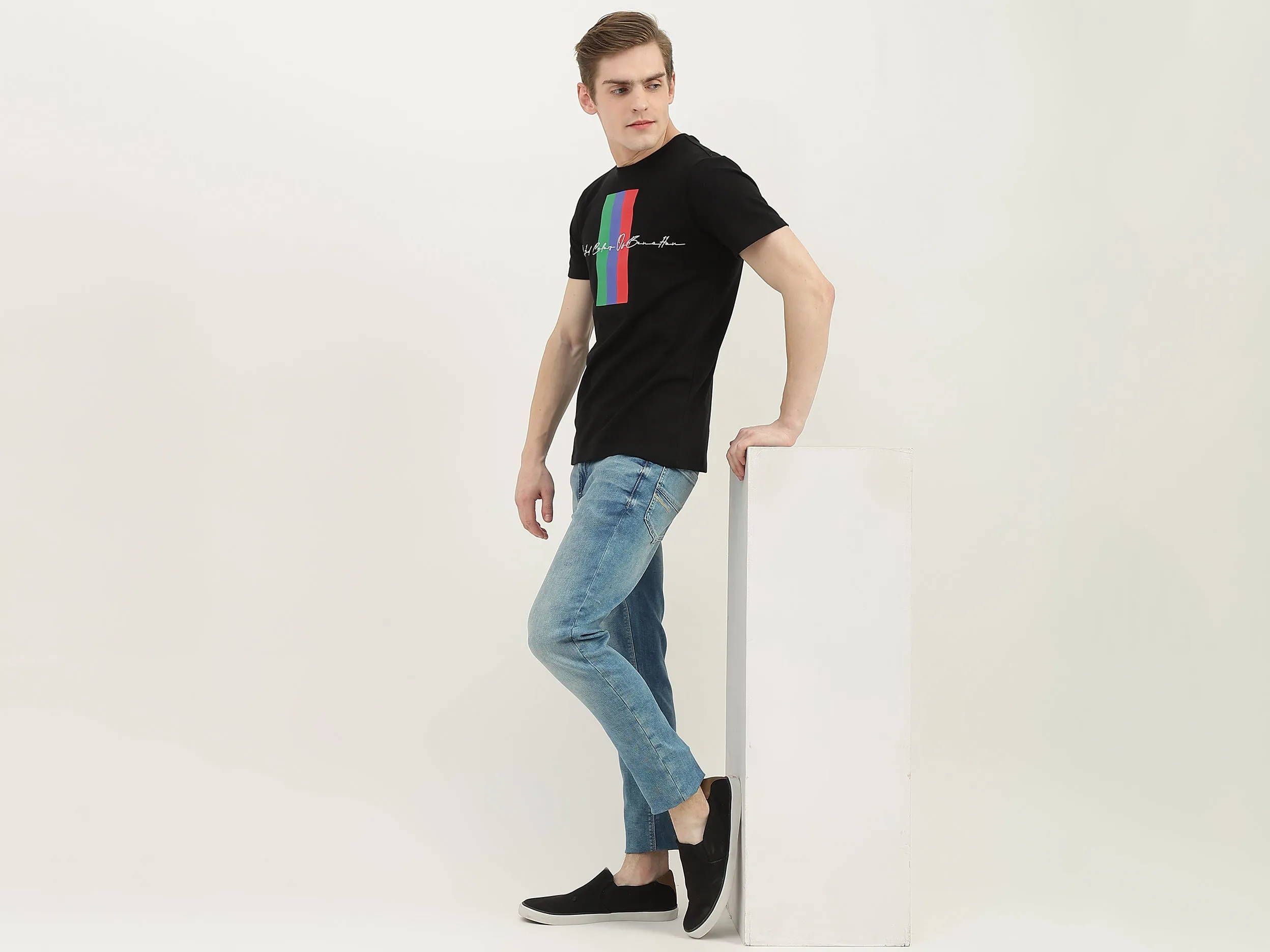 Men Printed Round Neck T-Shirt