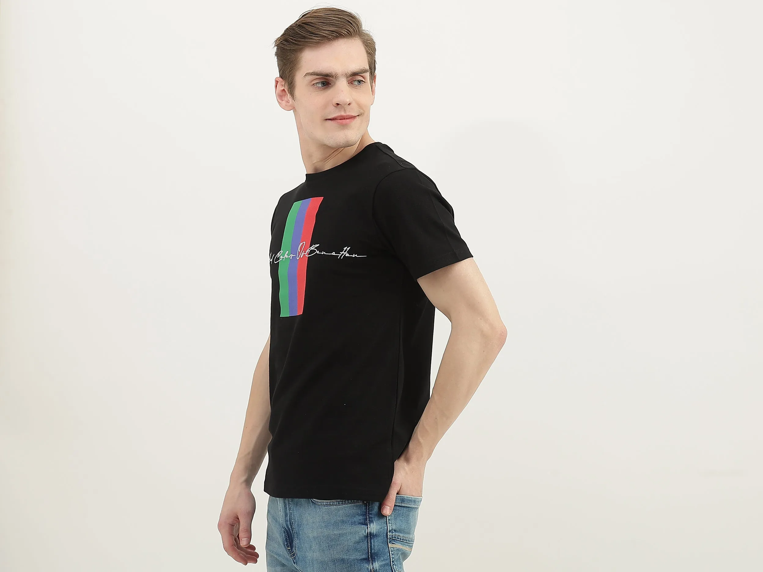 Men Printed Round Neck T-Shirt