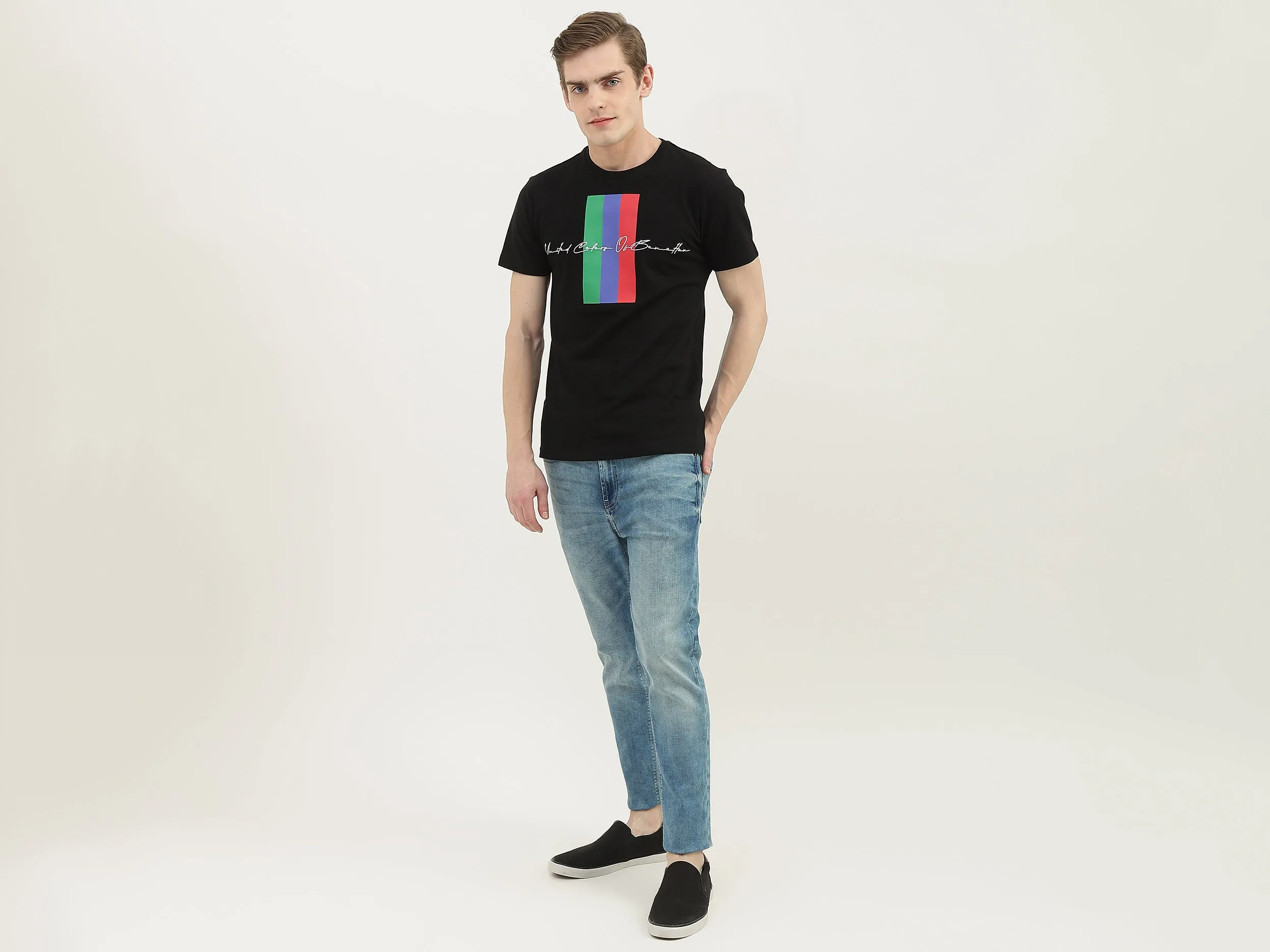 Men Printed Round Neck T-Shirt