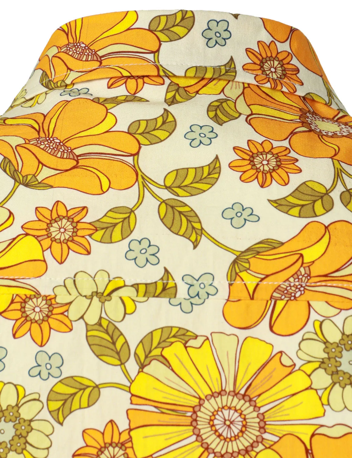 Men's 70s Vintage Floral Party Cotton Long Sleeve Shirt