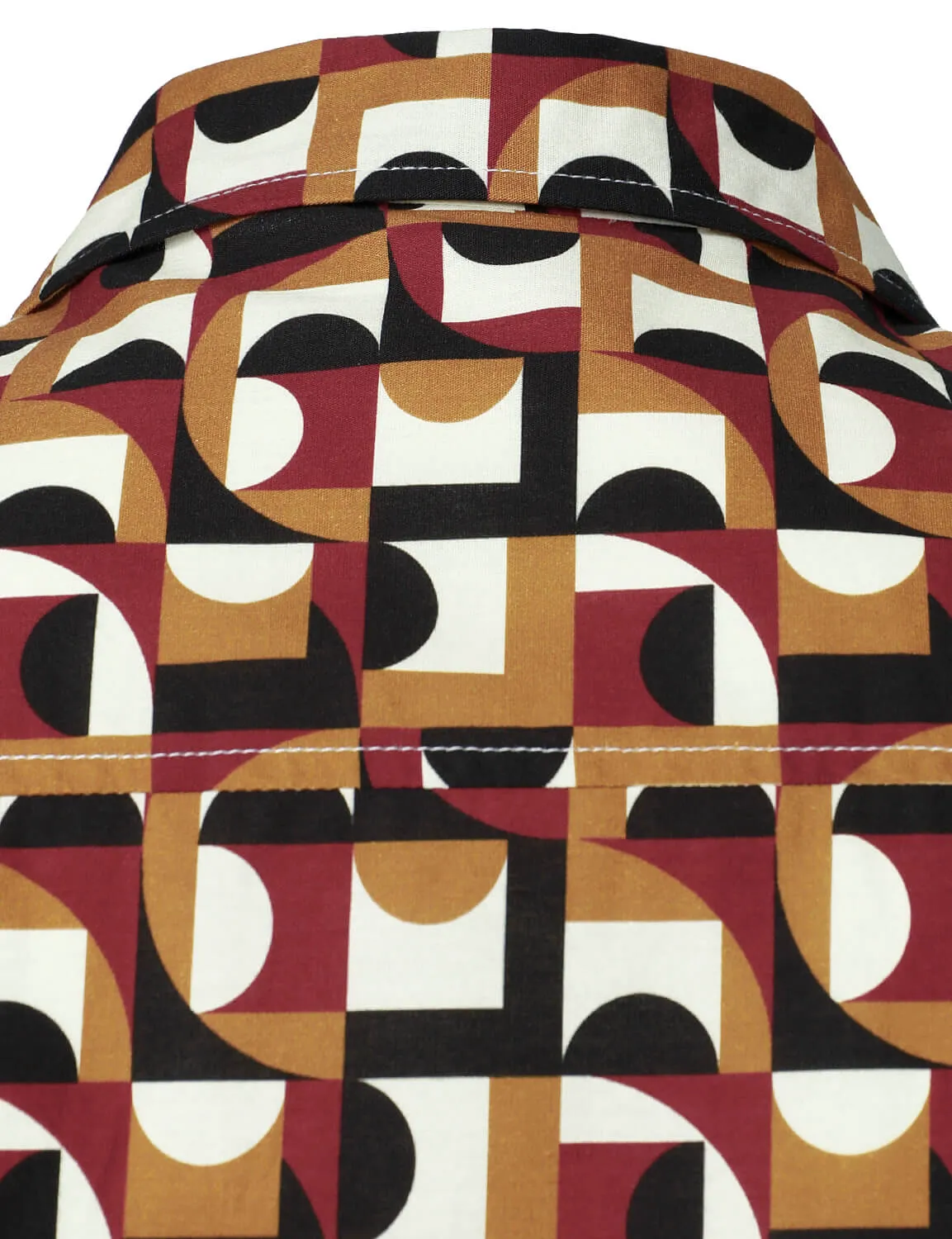 Men's Abstract Geometric Cotton Button Up Casual Long Sleeve Shirt