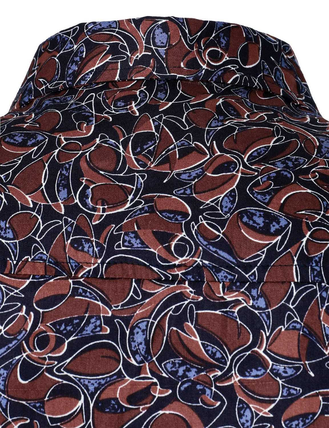 Men's Abstract Print Cotton Button Up Long Sleeve Dress Shirt