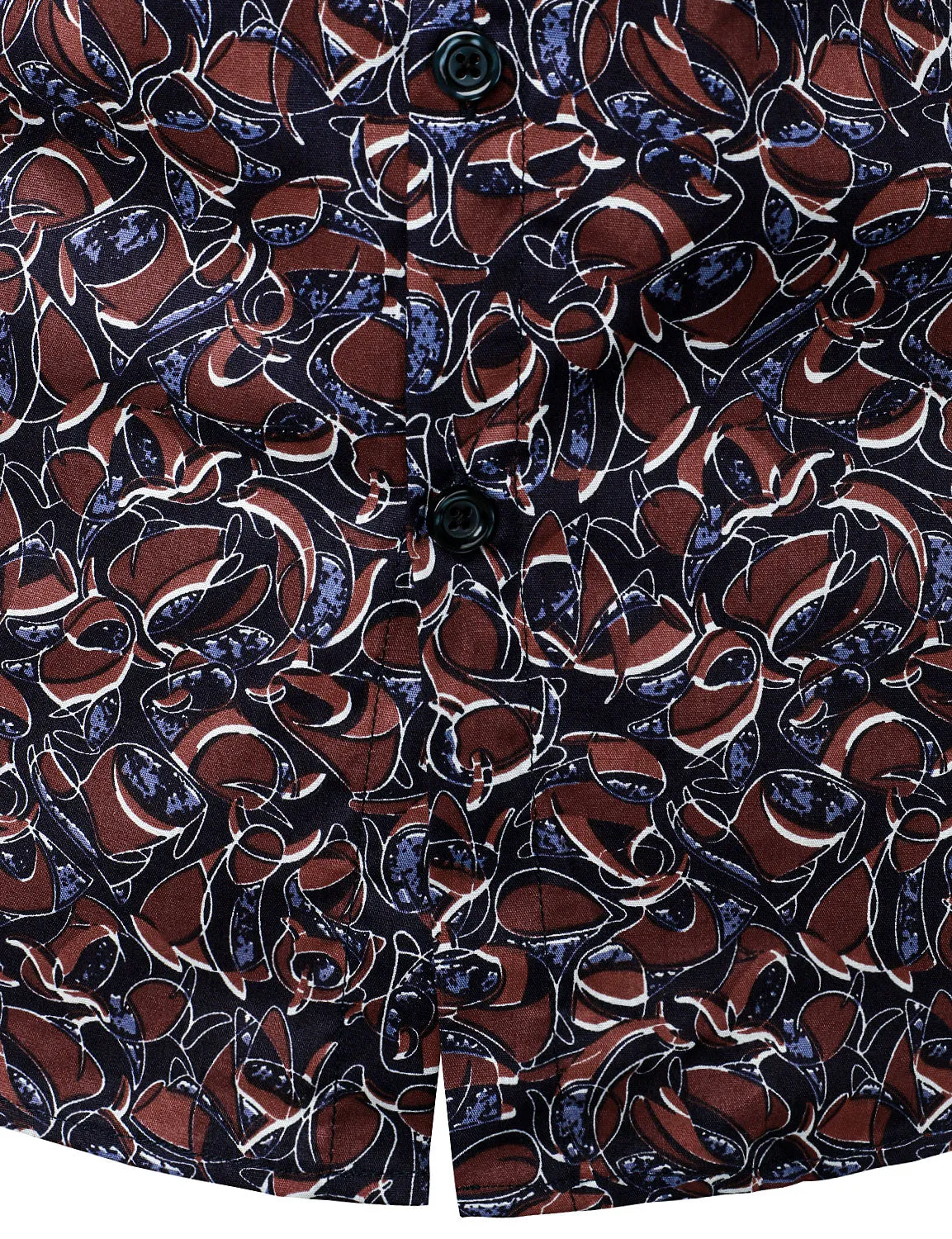 Men's Abstract Print Cotton Button Up Long Sleeve Dress Shirt