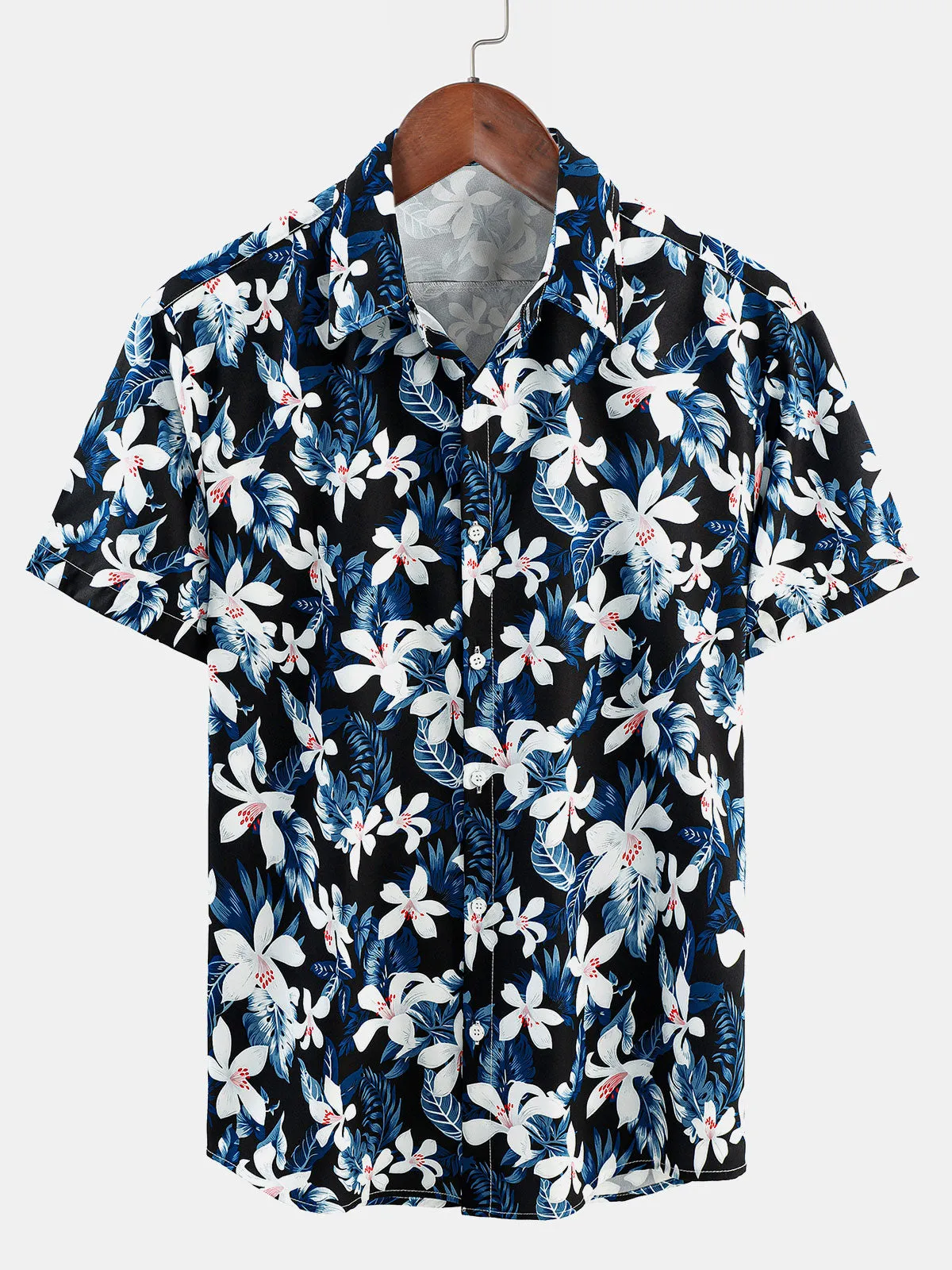 Men's Beach Holiday Floral Button Up Short Sleeve Summer Shirt