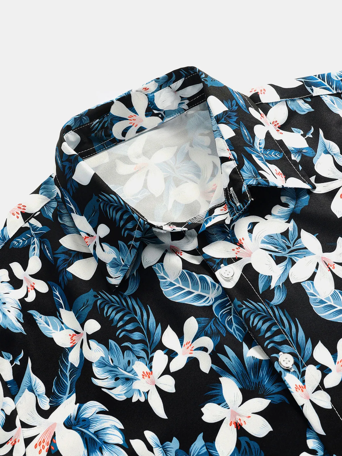 Men's Beach Holiday Floral Button Up Short Sleeve Summer Shirt