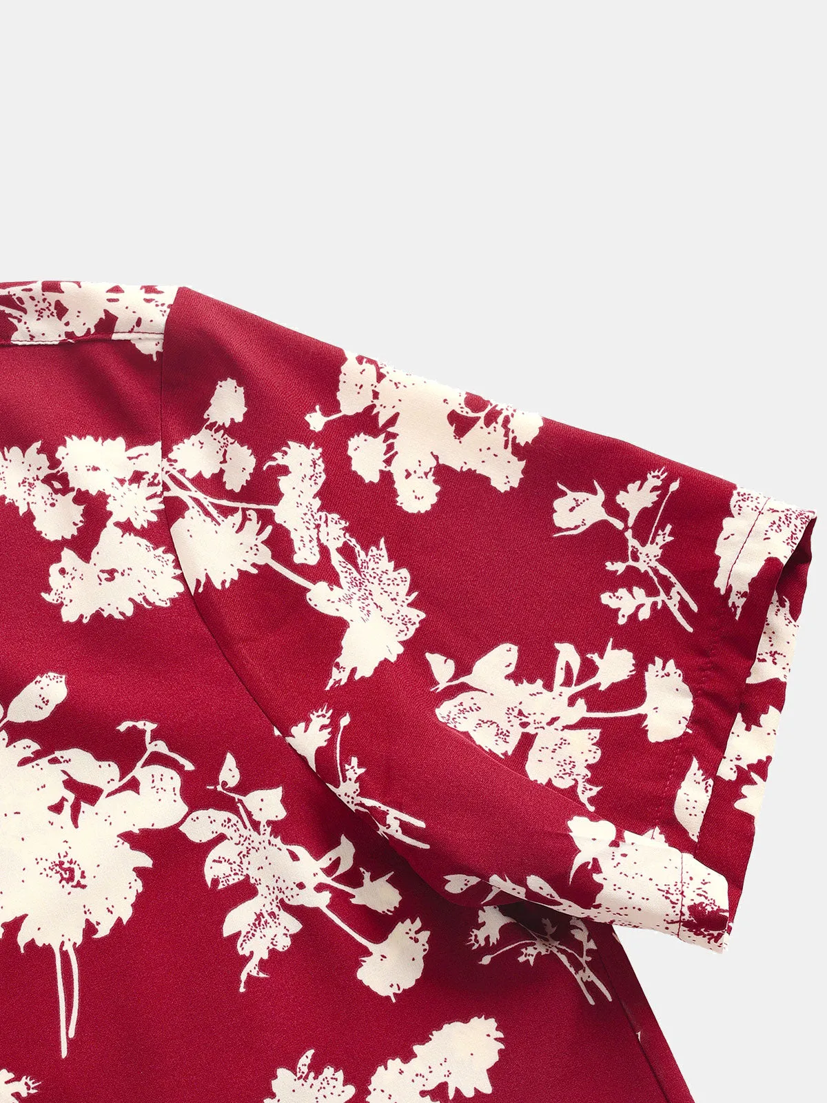 Men's Casual Floral Summer Holiday Short Sleeve Button Up Shirt