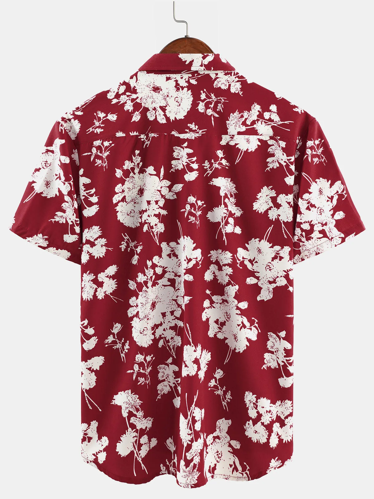 Men's Casual Floral Summer Holiday Short Sleeve Button Up Shirt