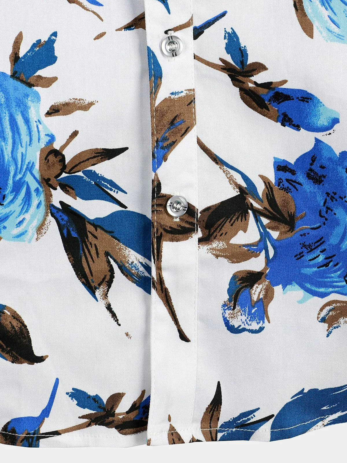 Men's Casual Holiday Cotton Floral Print Short Sleeve Shirt