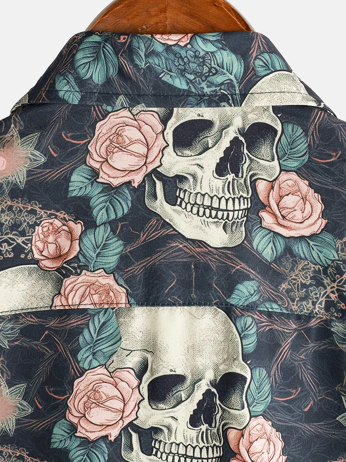 Men's Cool Skull Punk Rock Holiday Beach Short Sleeve Summer Shirt