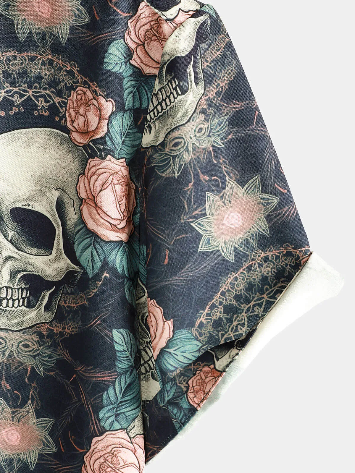 Men's Cool Skull Punk Rock Holiday Beach Short Sleeve Summer Shirt