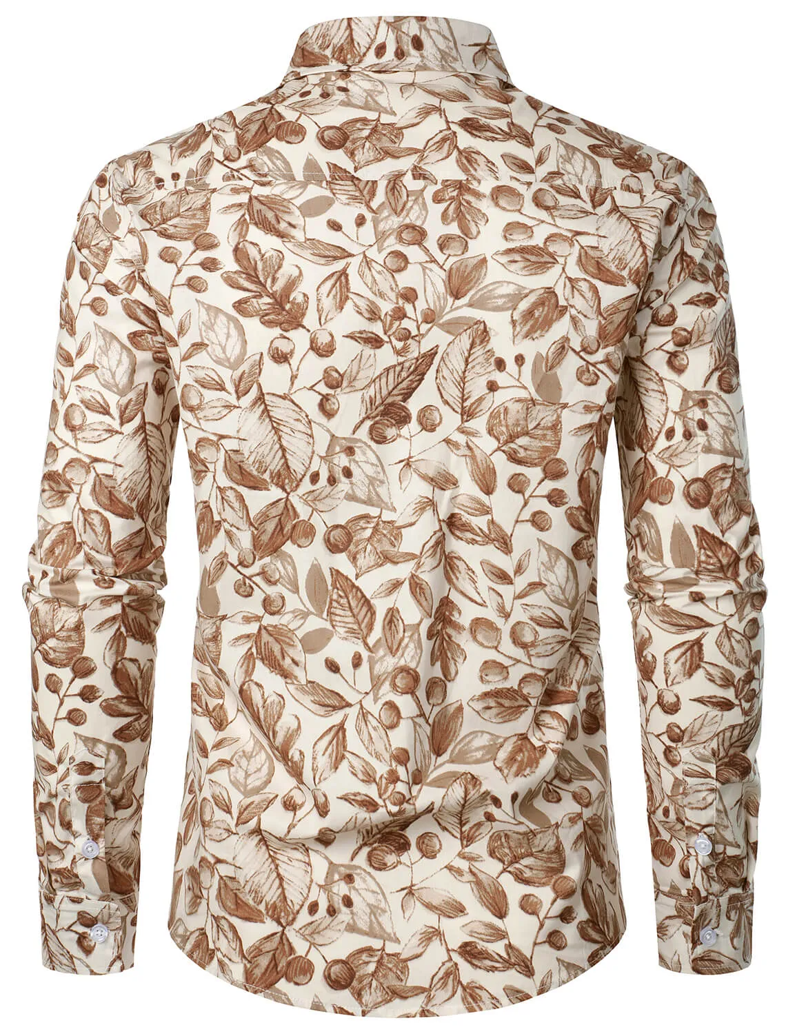 Men's Cotton Casual Fall Button Up Long Sleeve Shirt
