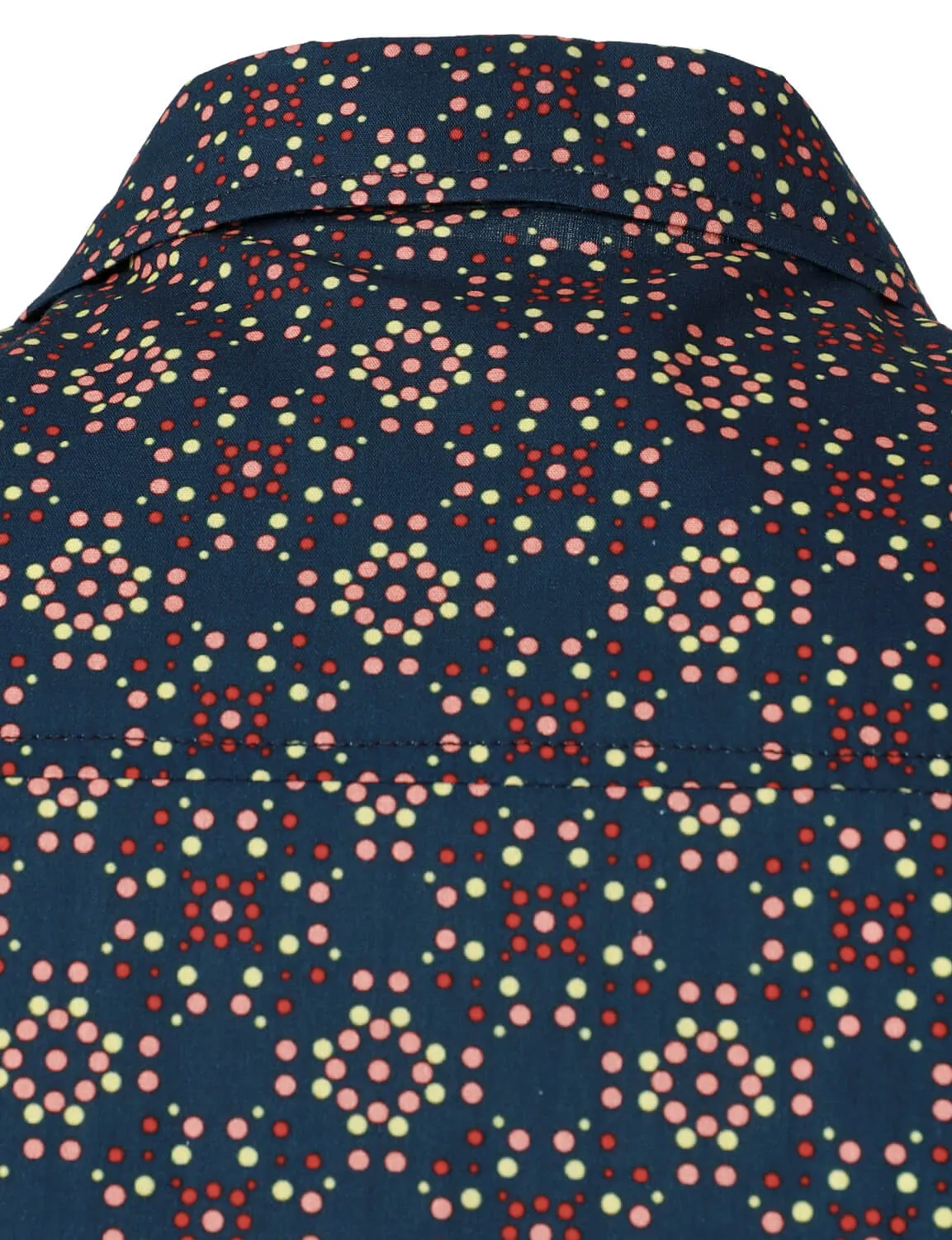 Men's Cotton Retro Print Button Up Casual Long Sleeve Shirt