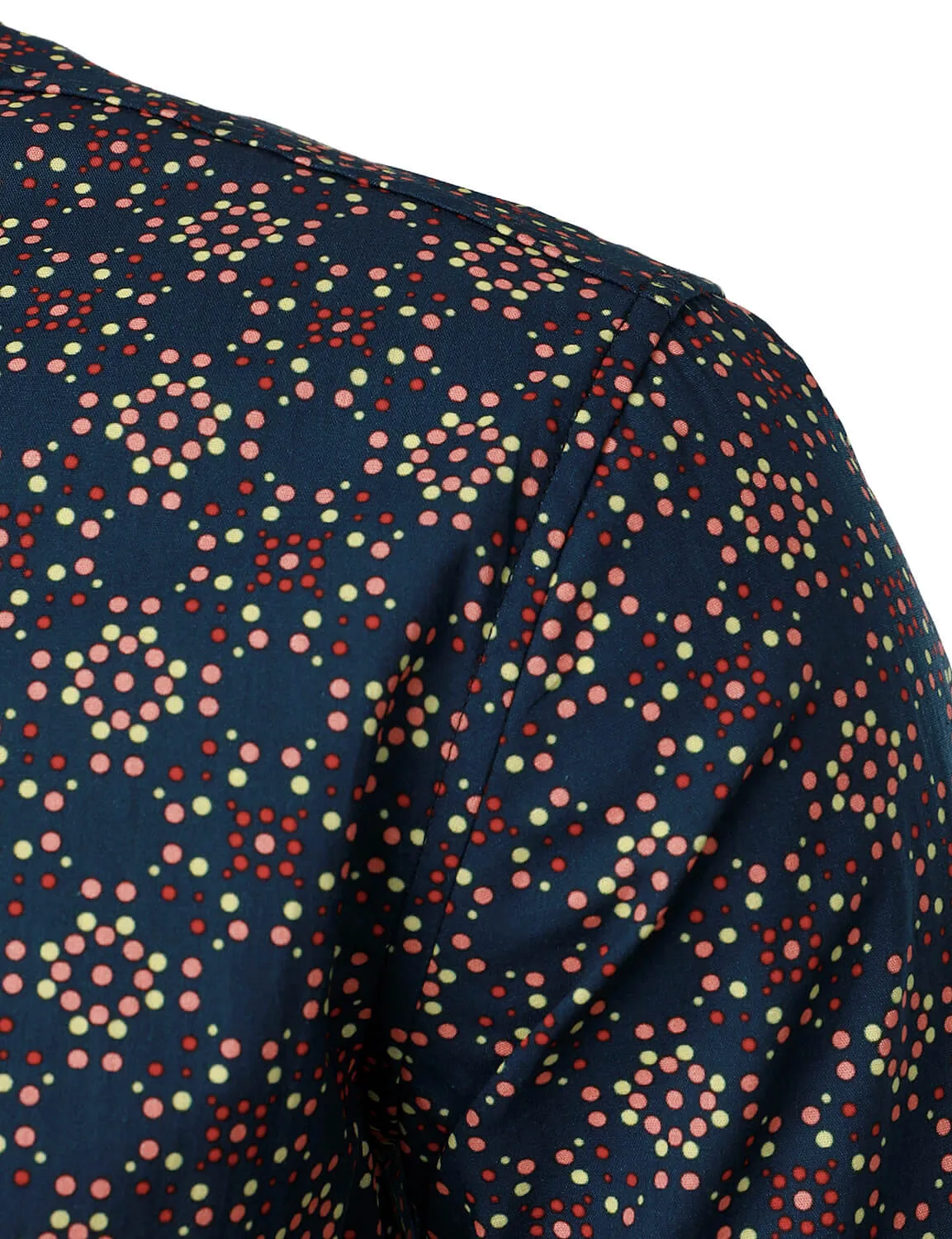 Men's Cotton Retro Print Button Up Casual Long Sleeve Shirt