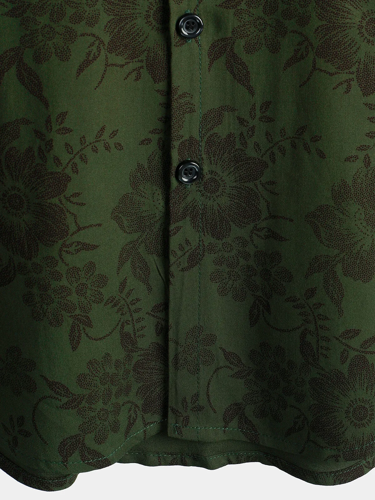 Men's Floral Dark Green Hawaiian Vintage Soft Rayon Beach Holiday Button Up Short Sleeve Shirt