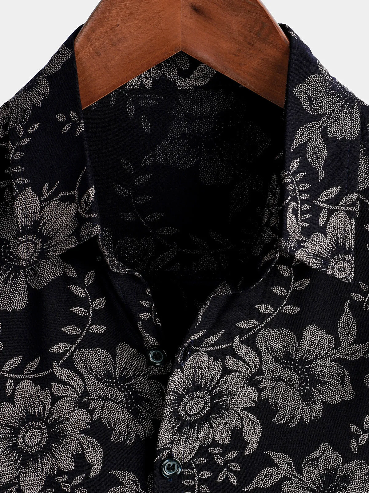 Men's Floral Print Vintage Flower Hawaiian Short Sleeve Shirt