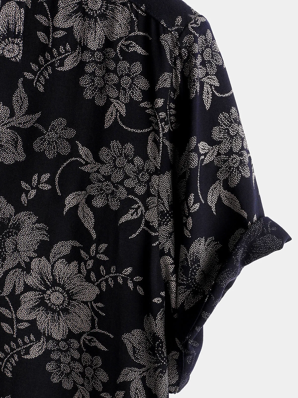Men's Floral Print Vintage Flower Hawaiian Short Sleeve Shirt