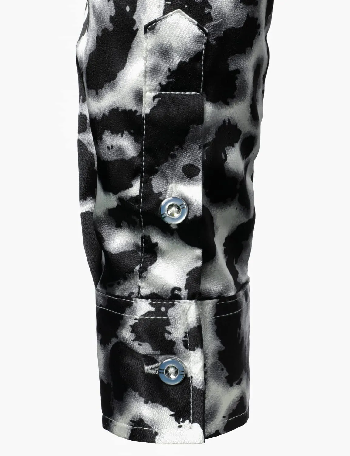 Men's Leopard Retro Black Button Up Long Sleeve Shirt