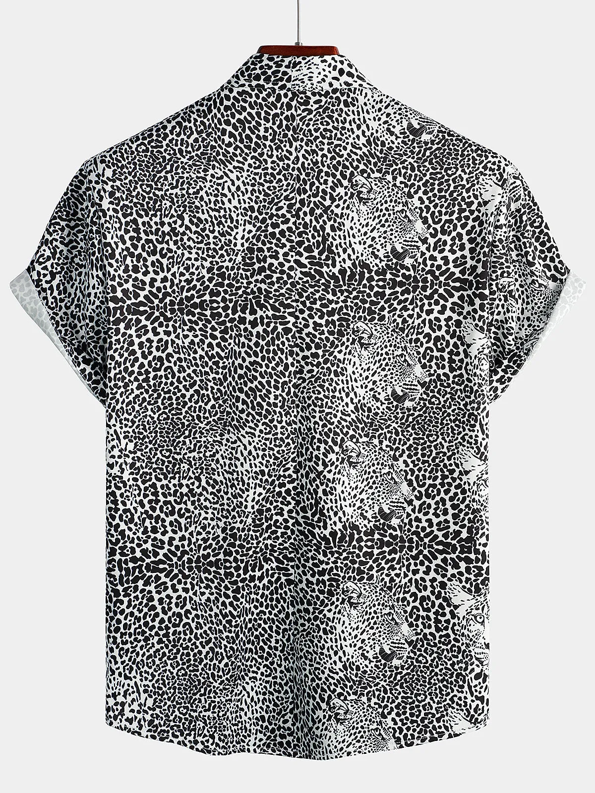 Men's Leopard Summer Pocket Short Sleeve Shirt