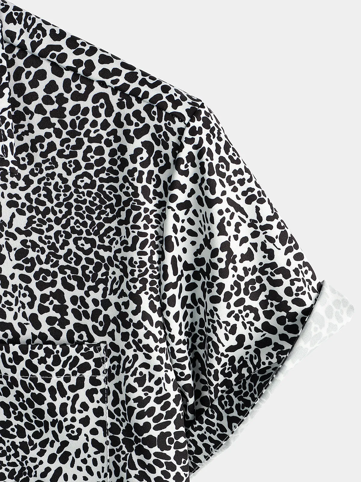 Men's Leopard Summer Pocket Short Sleeve Shirt