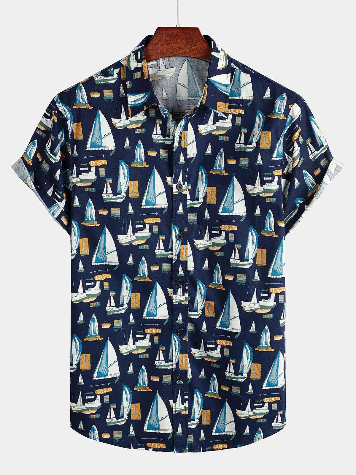Men's Novelty Fun Prints Beach Short Sleeve Shirt