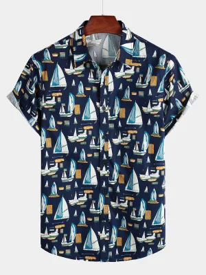 Men's Novelty Fun Prints Beach Short Sleeve Shirt