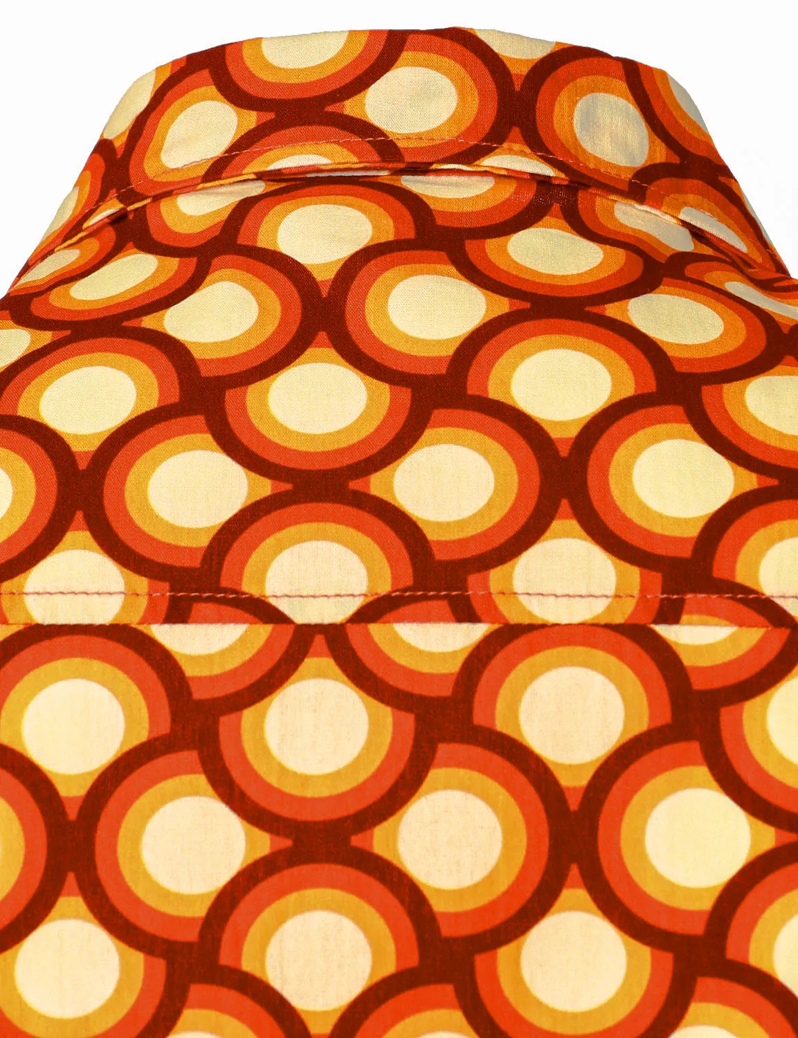 Men's Retro 70s Geometric Print Cotton Long Sleeve Shirt