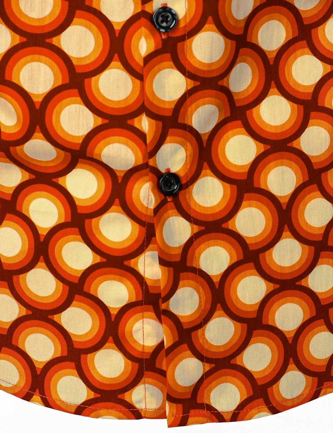 Men's Retro 70s Geometric Print Cotton Long Sleeve Shirt