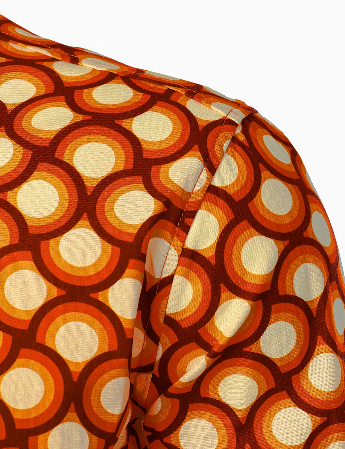 Men's Retro 70s Geometric Print Cotton Long Sleeve Shirt