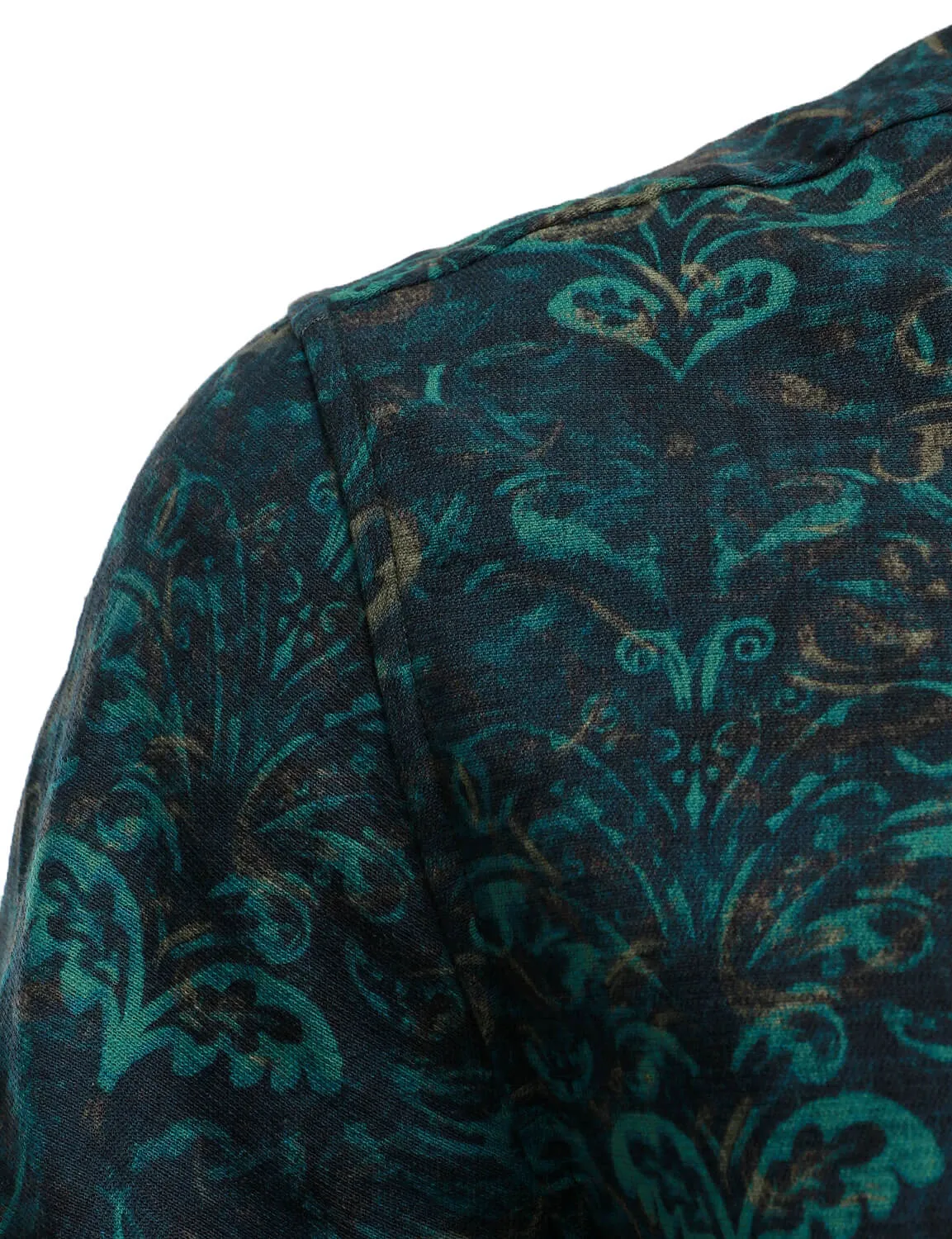 Men's Retro Abstract Print Casual Long Sleeve Button Up Shirt