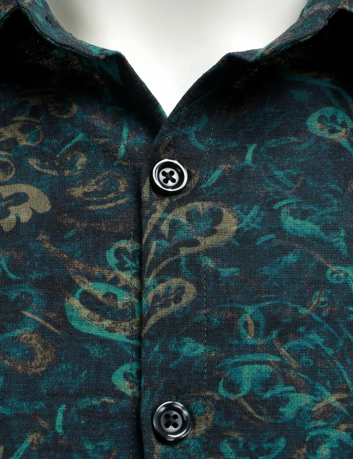 Men's Retro Abstract Print Casual Long Sleeve Button Up Shirt