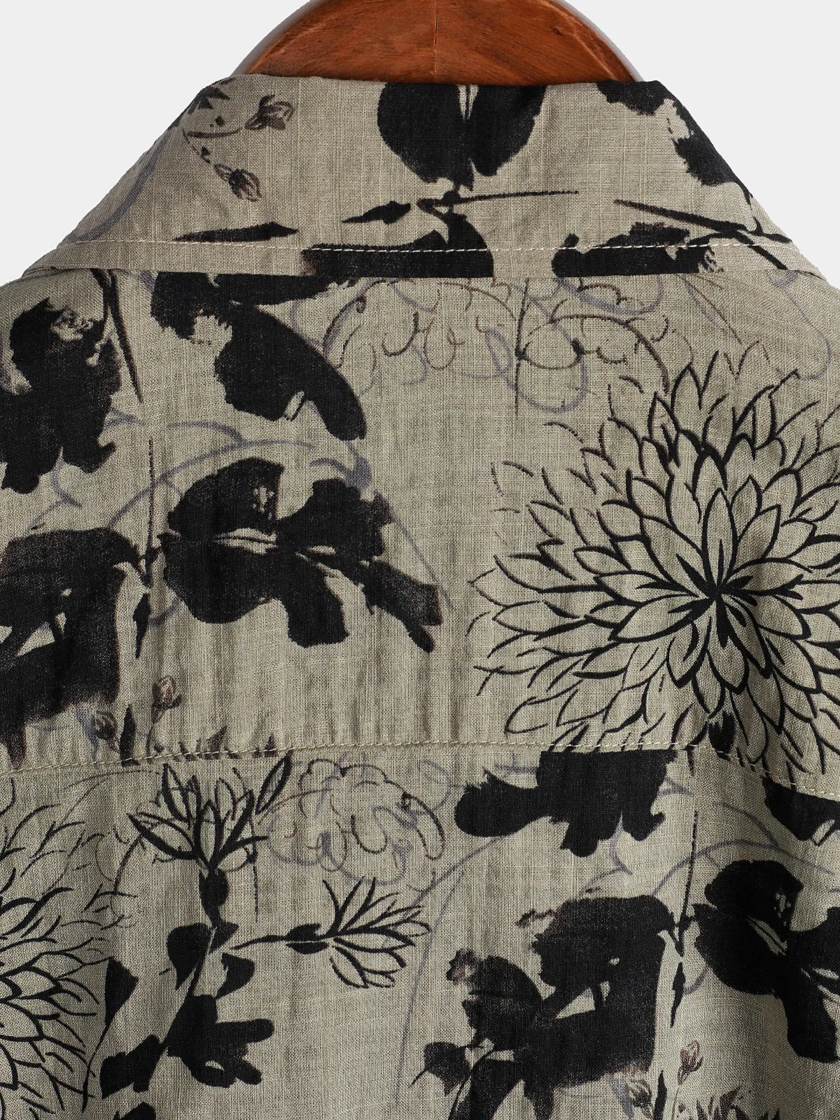 Men's Retro Flower Print Floral Button Up Vintage Holiday Short Sleeve Shirt