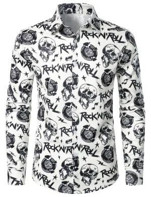 Men's Rock Music Skull Cool Long Sleeve Shirt