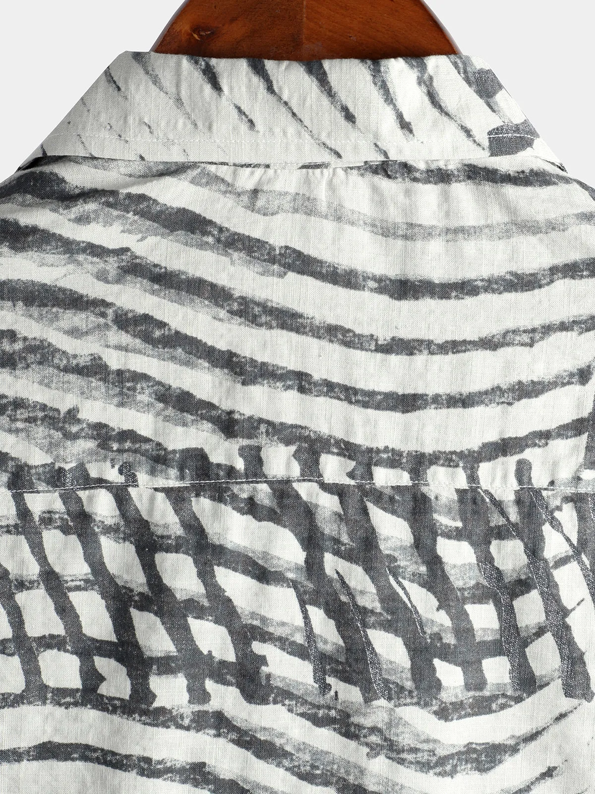 Men's Short Sleeve Striped Printed Retro Shirt