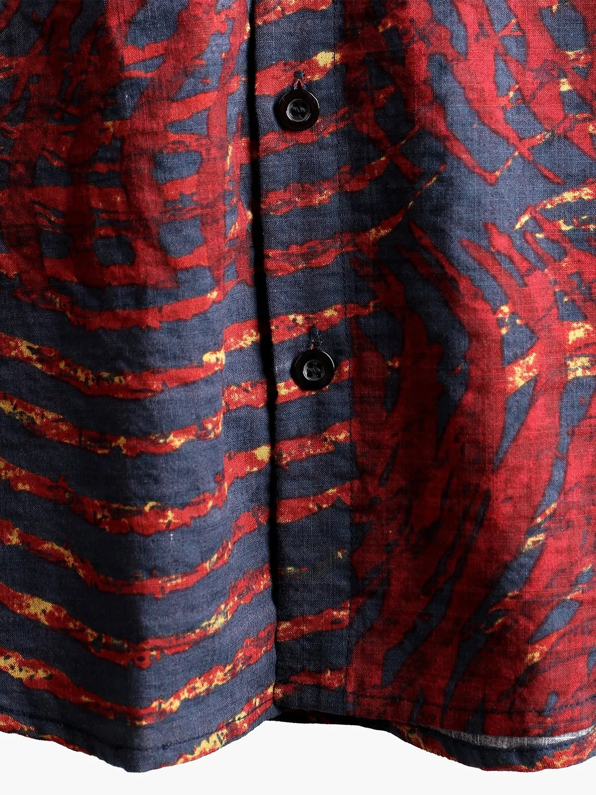 Men's Short Sleeve Striped Printed Retro Shirt
