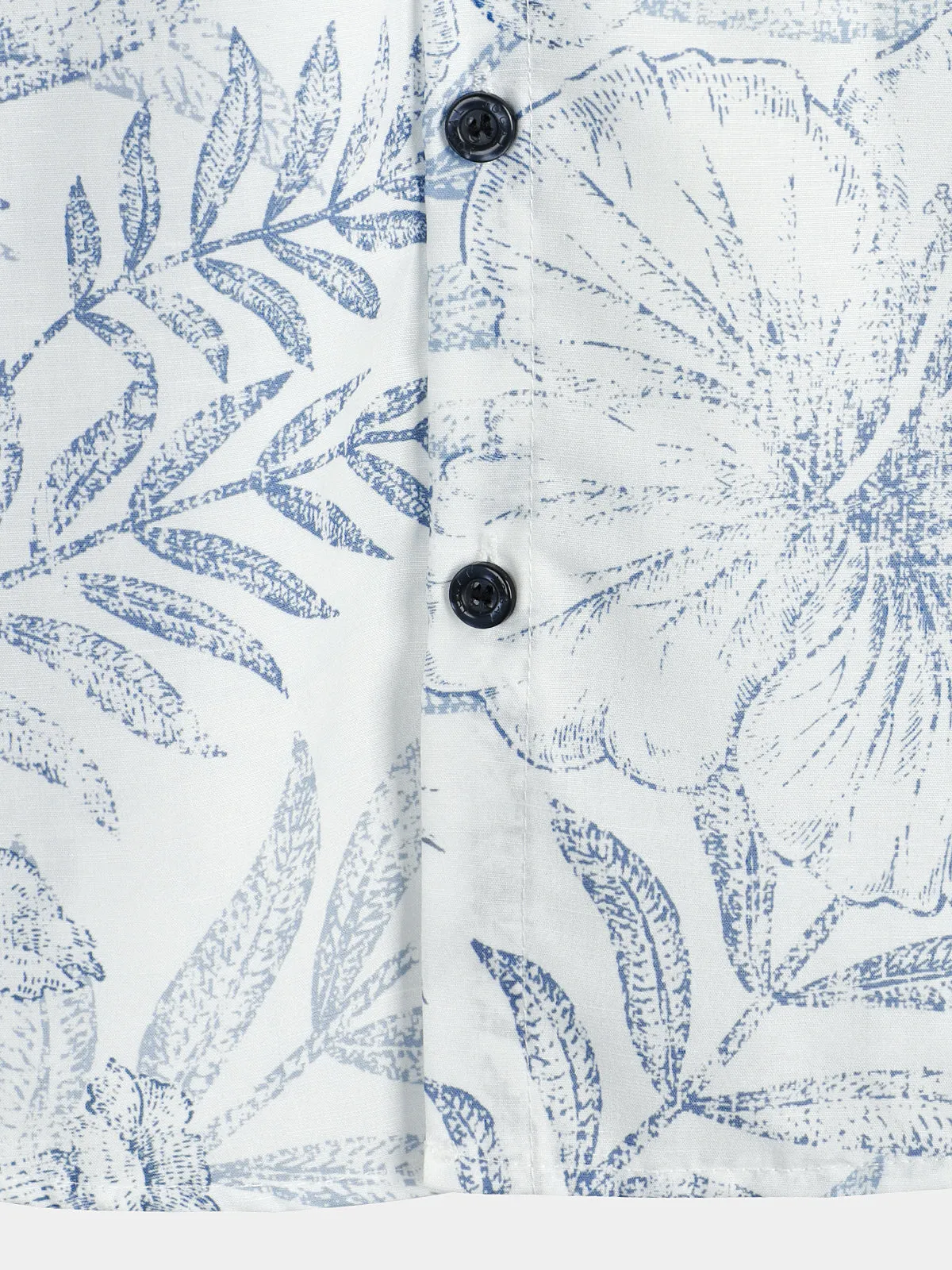 Men's Summer Retro Floral Print Pocket Floral Short Sleeve Button Up White Hawaiian Shirt