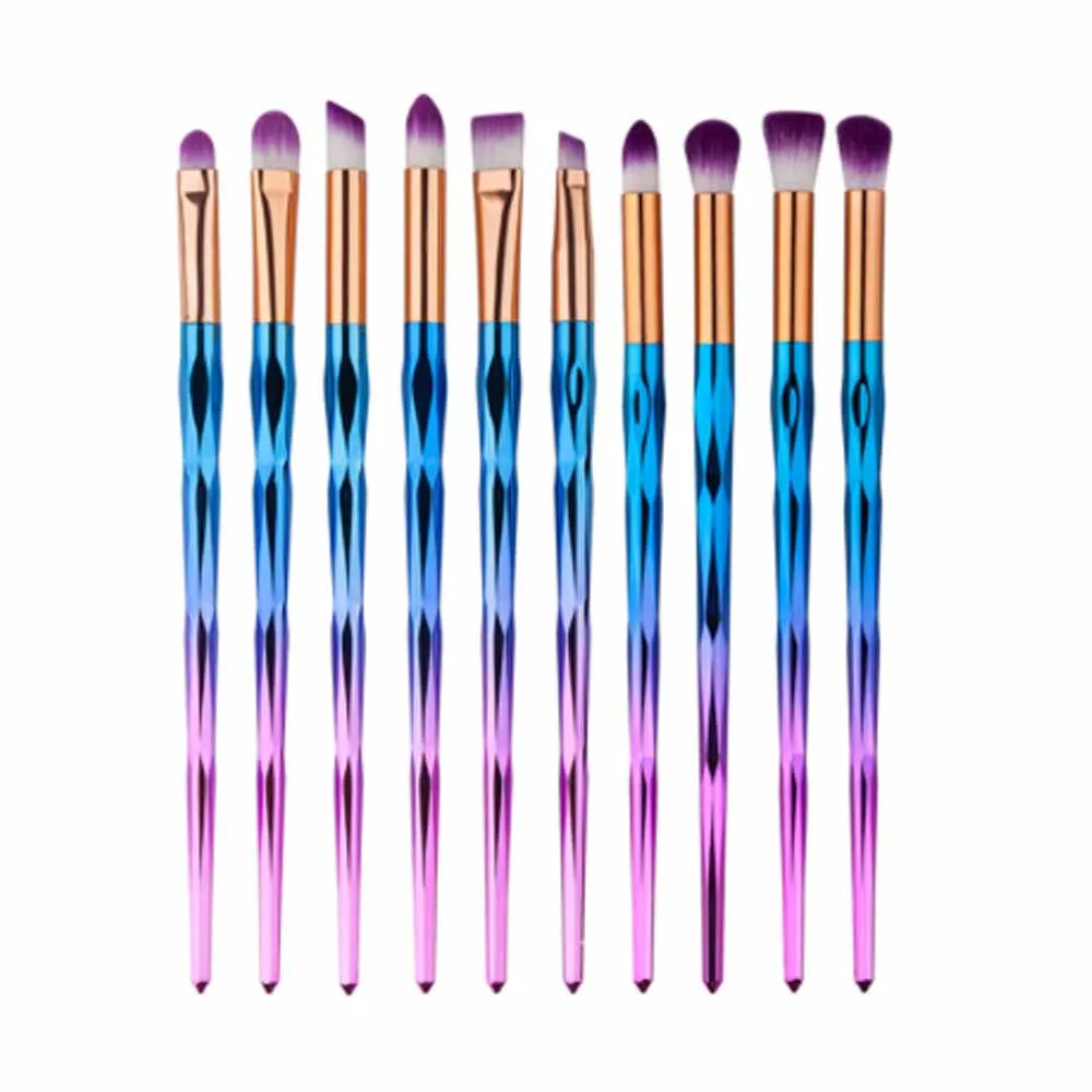 Metallic Magic 10 Pcs Eye Makeup Brush Set