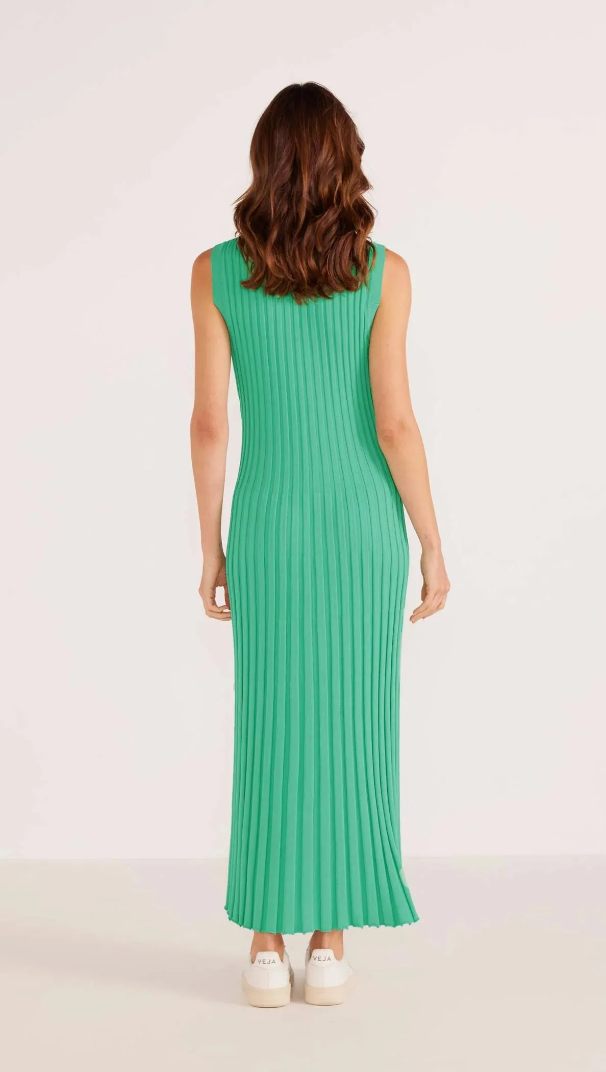 MINKPINK LORI RIB KNIT MIDI DRESS SPEARMINT