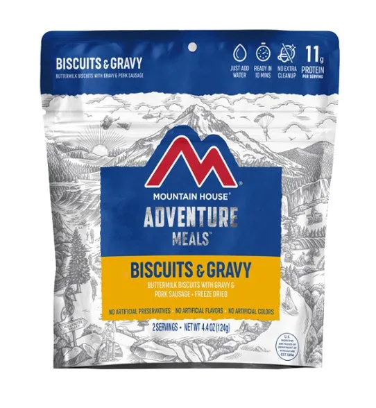Mountain House Biscuits & Gravy Freeze Dried Meal, 2 Servings, Pouch