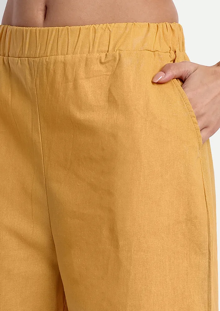 Mustard Sleeveless Top and Pants Co-ord Set