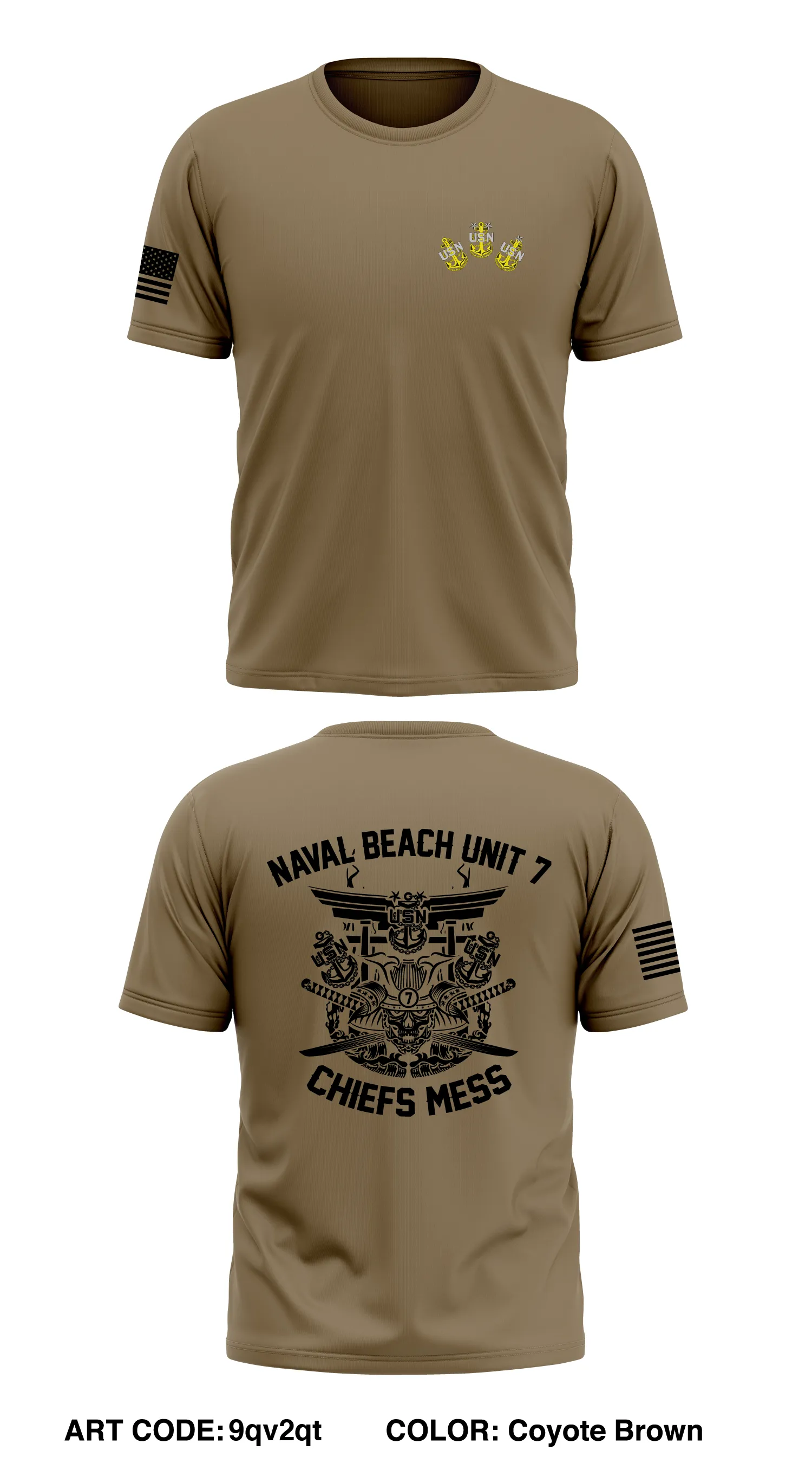 Naval Beach Unit 7 Core Men's SS Performance Tee - 9qv2qt