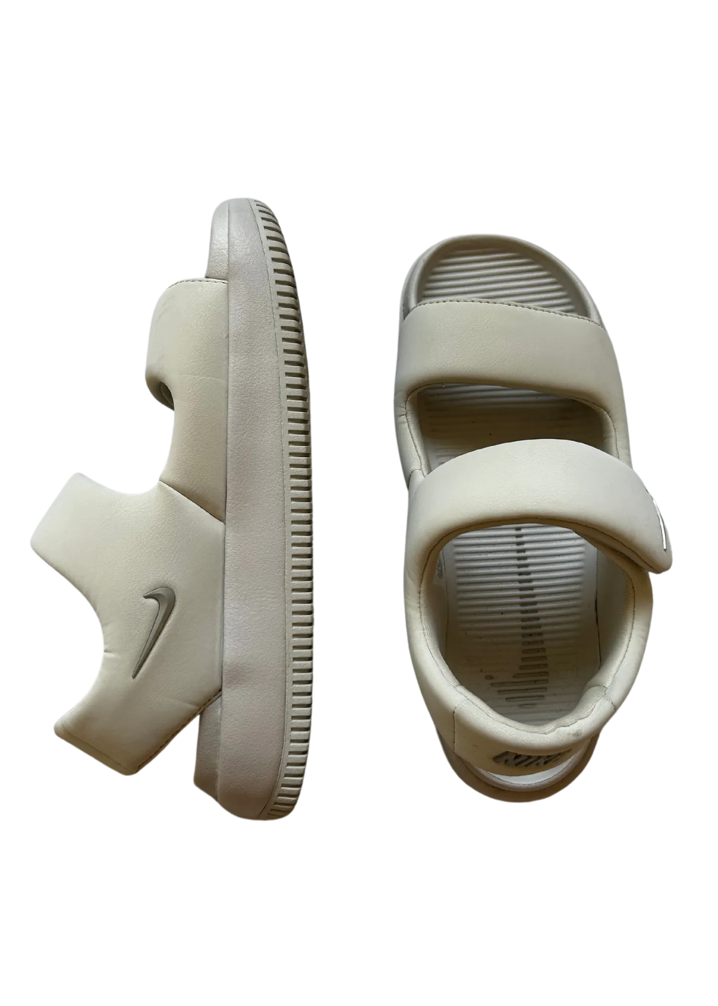 NIKE White Foam Strappy Sandals